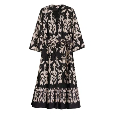 Niza Women's Black Long Satin Dress Amara