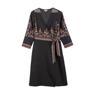 Niza Women's Black Loreto Wrap Dress