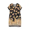 Niza Women's Black Short Dress With Short Sleeves Multicolor In Black
