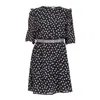 Niza Women's Black Short Round Neck Dress In Black