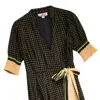 Niza Women's Black / Yellow / Orange Midi Polka Dot Dress Roma