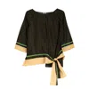 Niza Women's Black / Yellow / Orange Polka Dot Blouse Roma