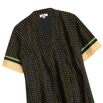 Niza Women's Black / Yellow / Orange Short Polka Dot Dress Roma