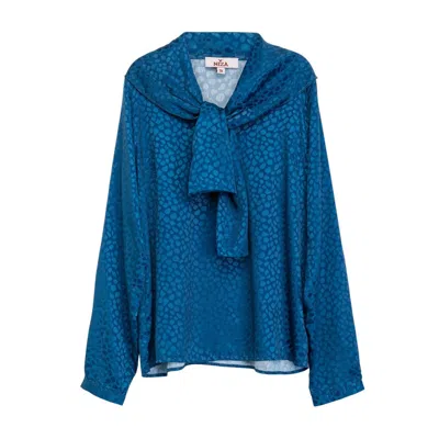 Niza Women's Blue Blouse With Lace