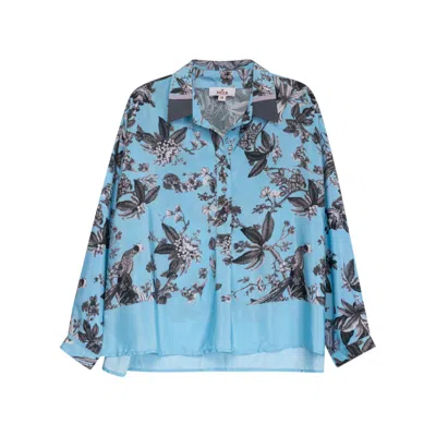 Niza Women's Blue Bohemian Midi Dress With Paisley Print And Belt