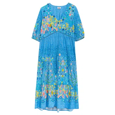 Niza Women's Blue Midi Dress Dalia
