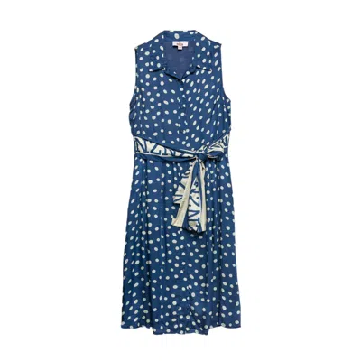 Niza Women's Blue Shirt Dress With Personalized Belt