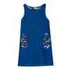 Niza Women's Blue Short Embroidered Dress Florence In Blue