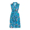 Niza Women's Blue Short Sleeveless Shirt Dress In Blue