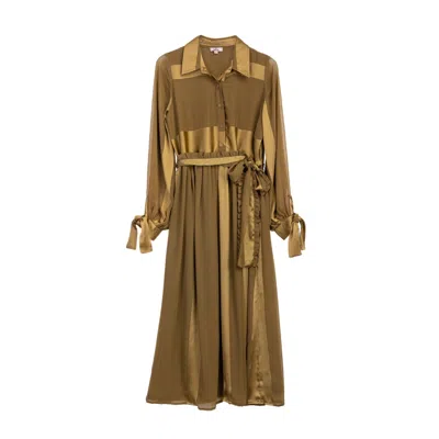 Niza Women's Brown Carolina Long Khaki Dress