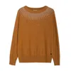 Niza Women's Brown Emilia Camel Shiny Sweater In Gold