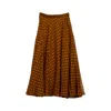 Niza Women's Brown Long Polka Dot Skirt In Brown