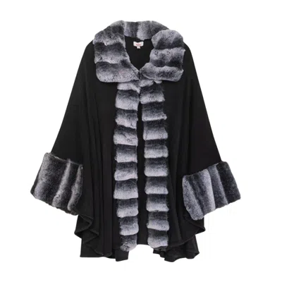 Niza Women's Carmen Black Hair Poncho
