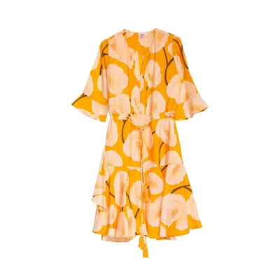 Niza Women's Gold Elara Loose Short Dress