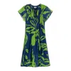 Niza Women's Green / Black Short Fluid Dress Acacia