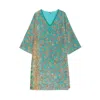 Niza Women's Green / Blue Short Beaded Dress Bali