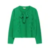 Niza Women's Green Knit Jacket Selena