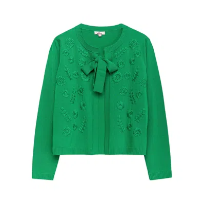 Niza Women's Green Knit Jacket Selena