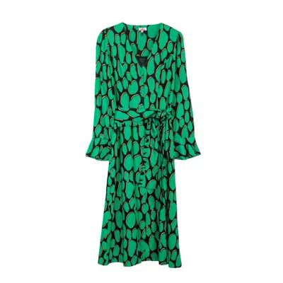 Niza Women's Green Midi Victoria Dress