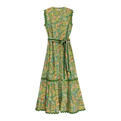 Niza Women's Green / Pink / Purple Long Sleeveless Dress Indiana