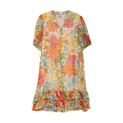 Niza Women's Green / Pink / Purple Short Shimmering Dress Formentera In Multi