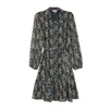 Niza Women's Green Short Long Sleeve Shirt Dress In Green