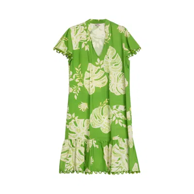 Niza Women's Green / White Short Lime Green Dress Tropic