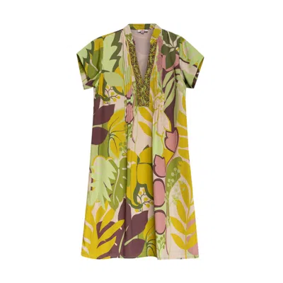 Niza Women's Green / Yellow / Orange Lime Green Dress Malia