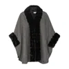 Niza Women's Grey Two-tone Poncho Elisa Gray In Grey