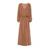 Niza Women's Long Brown Dress In Brown