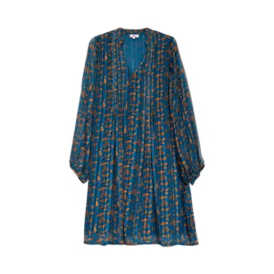 Niza Women's Long Dress With Blue Belt