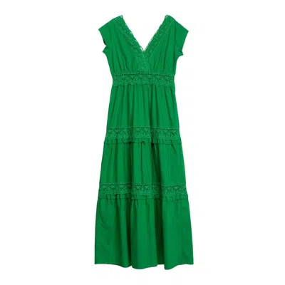 Niza Women's Long Green Lace Dress Elisa