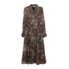 Niza Women's Long Paisley Print Shirt Dress