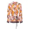 Niza Women's Long Sleeve Shirt With Personalized Plinth In Orange