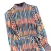 Niza Women's Martina Striped Mini Dress Multicolor In Gray