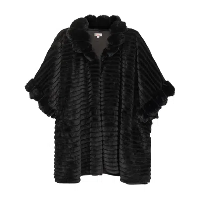 Niza Women's Miranda Black Poncho In Animal Print