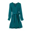 Niza Women's Navy Green Dress In Green