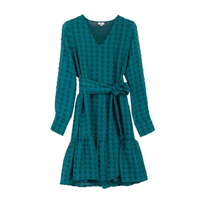 Niza Women's Navy Green Dress