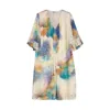 Niza Women's Neutrals / Blue Short Chiffon Dress Hawaii