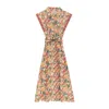Niza Women's Nevada Midi Dress With Lapel Collar And V-neckline