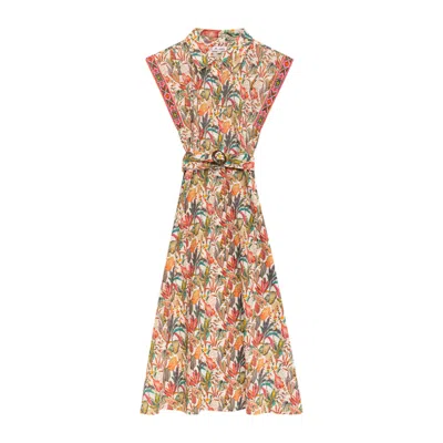 Niza Women's Nevada Midi Dress With Lapel Collar And V-neckline