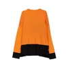 Niza Women's Orange Knitted Sweater With Marked Cuffs In Orange