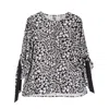 Niza Women's Paula Black And White Blouse In Black