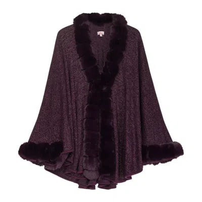 Niza Women's Petra Purple Lurex Poncho