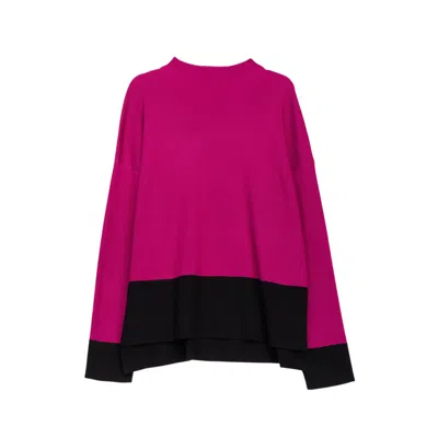 Niza Women's Pink Black Jersey With Sleeve Hem