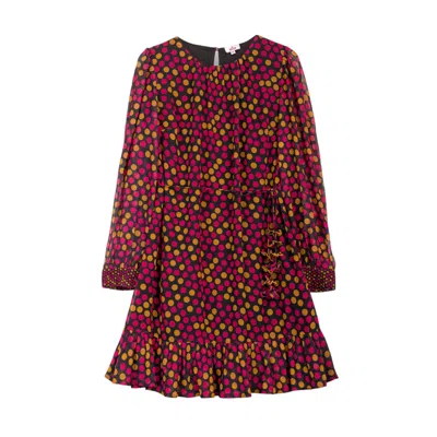 Niza Women's Pink / Purple Alice Polka Dot Dress In Pink/purple