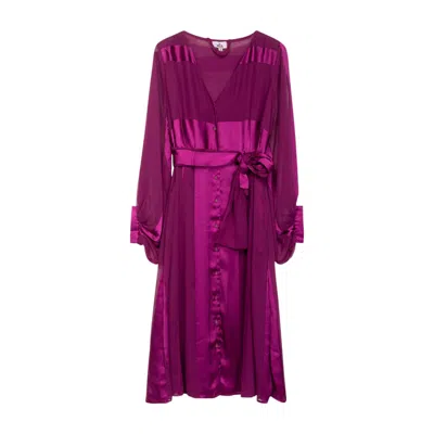 Niza Women's Pink / Purple Carolina Midi Dress In Pink/purple