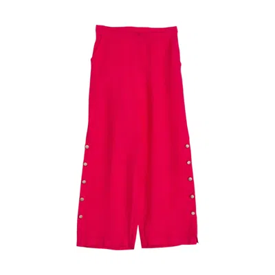 Niza Women's Pink / Purple Fuchsia Linen Trousers Tulum