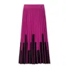 Niza Women's Pink / Purple Fuchsia Pleated Casilda Skirt In Pink/purple