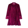 Niza Women's Pink / Purple Marta Burgundy Velvet Dress In Pink/purple